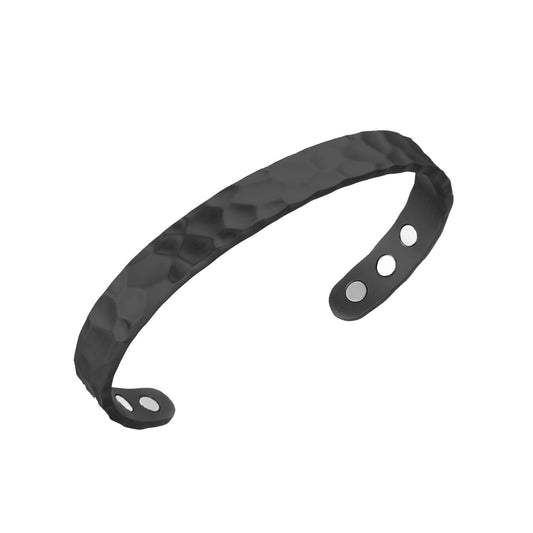 58. The Riley - BLACK BEATEN/HAMMERED Textured Copper Band