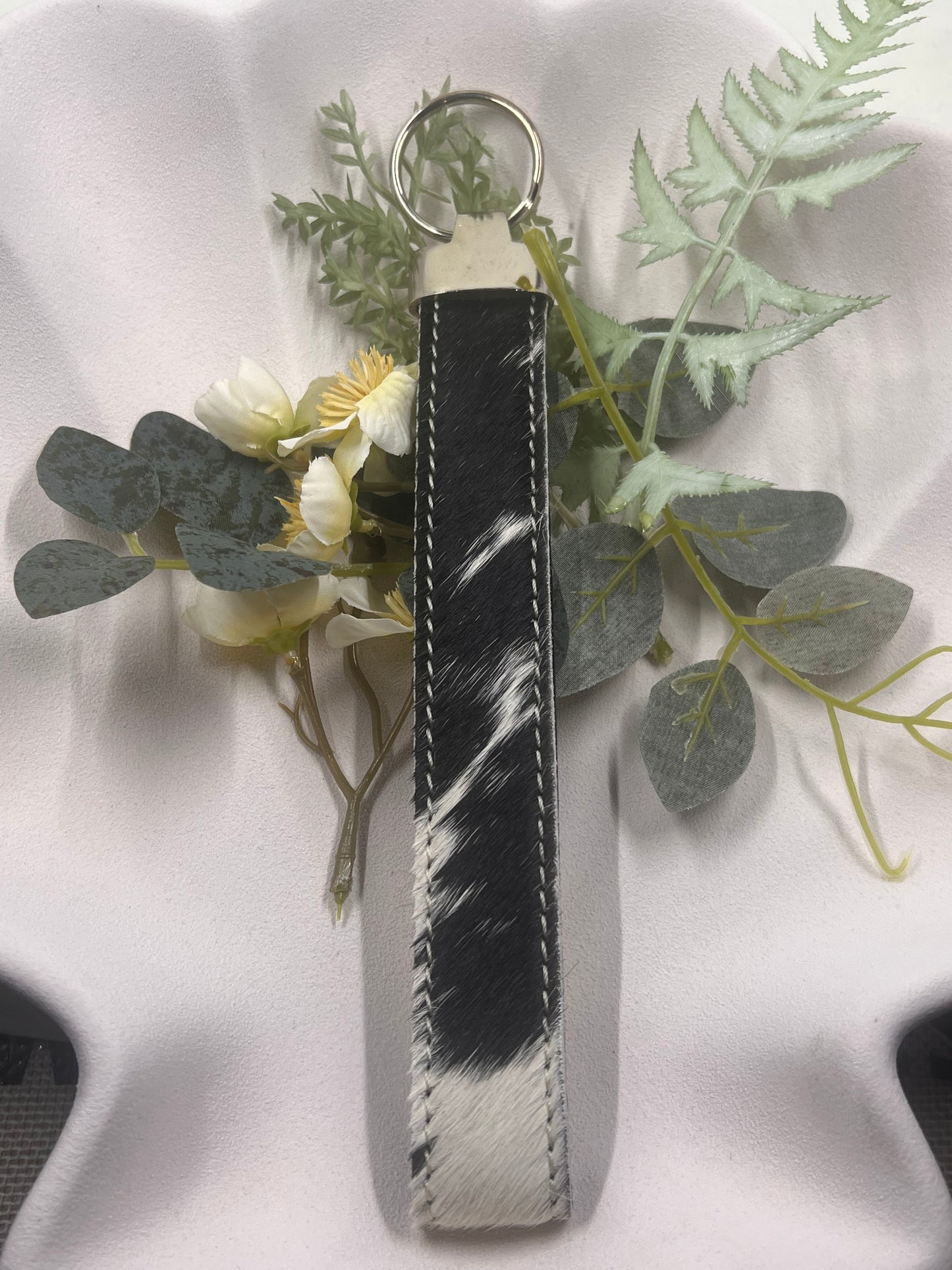 Cowhide Wristlet Oversized Keyring - # 12