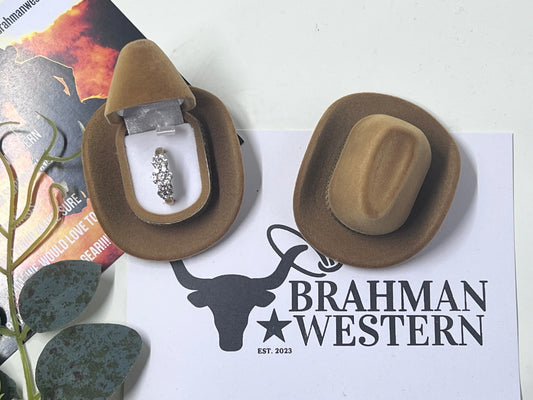 Cowboy Hat Velvet Ring Boxes