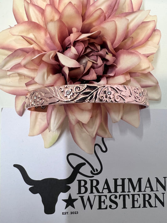 35. The Madison - Women's Flower Vine with Gem 3 Styles Copper Band - ROSE