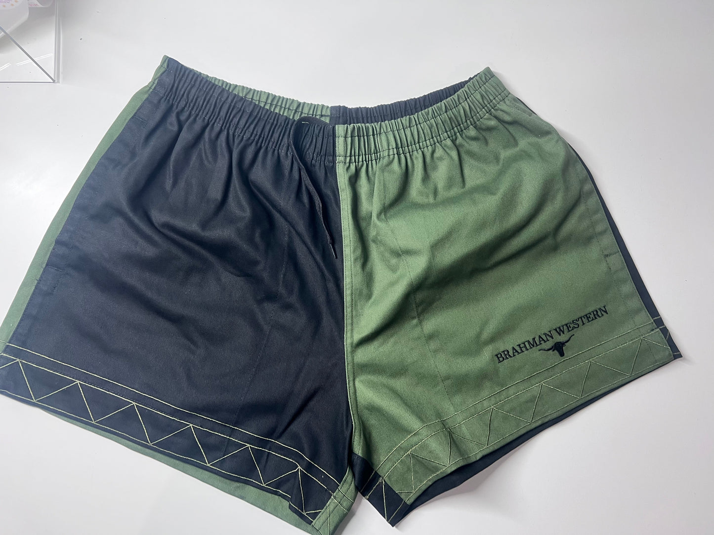 PURPLE/CREAM - Unisex Cotton Drill Rugger Shorts with Pockets NEW