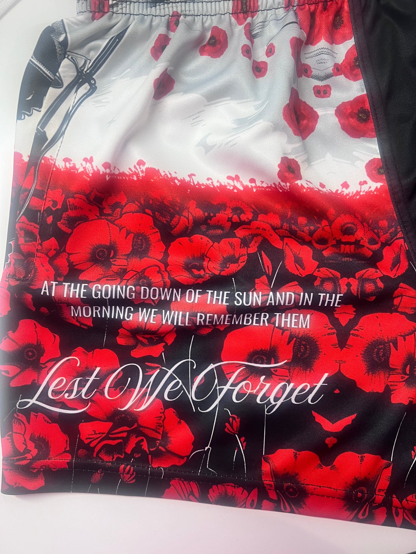 Unisex Anzac Day Footy Shorts with Zip Pockets - LIMITED STOCK