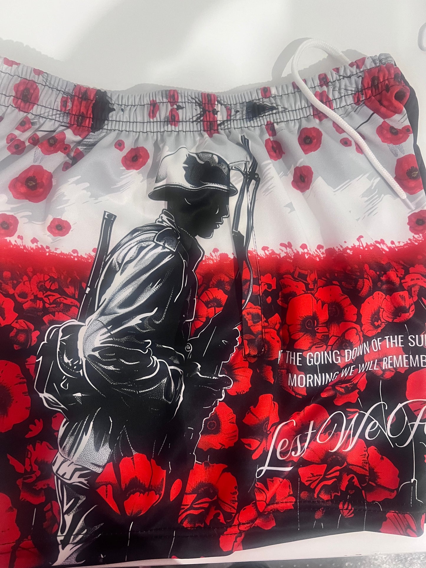 Unisex Anzac Day Footy Shorts with Zip Pockets - LIMITED STOCK