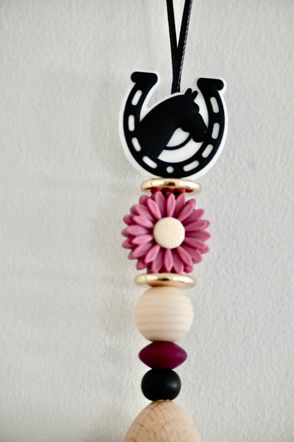 Car Diffusers - HORSE LOVERS - Dark Dusty Pink, White and Black
