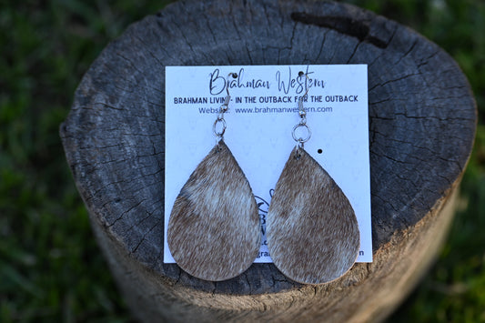 Cowhide Pear Shaped Drop Hairon Earrings - # 4