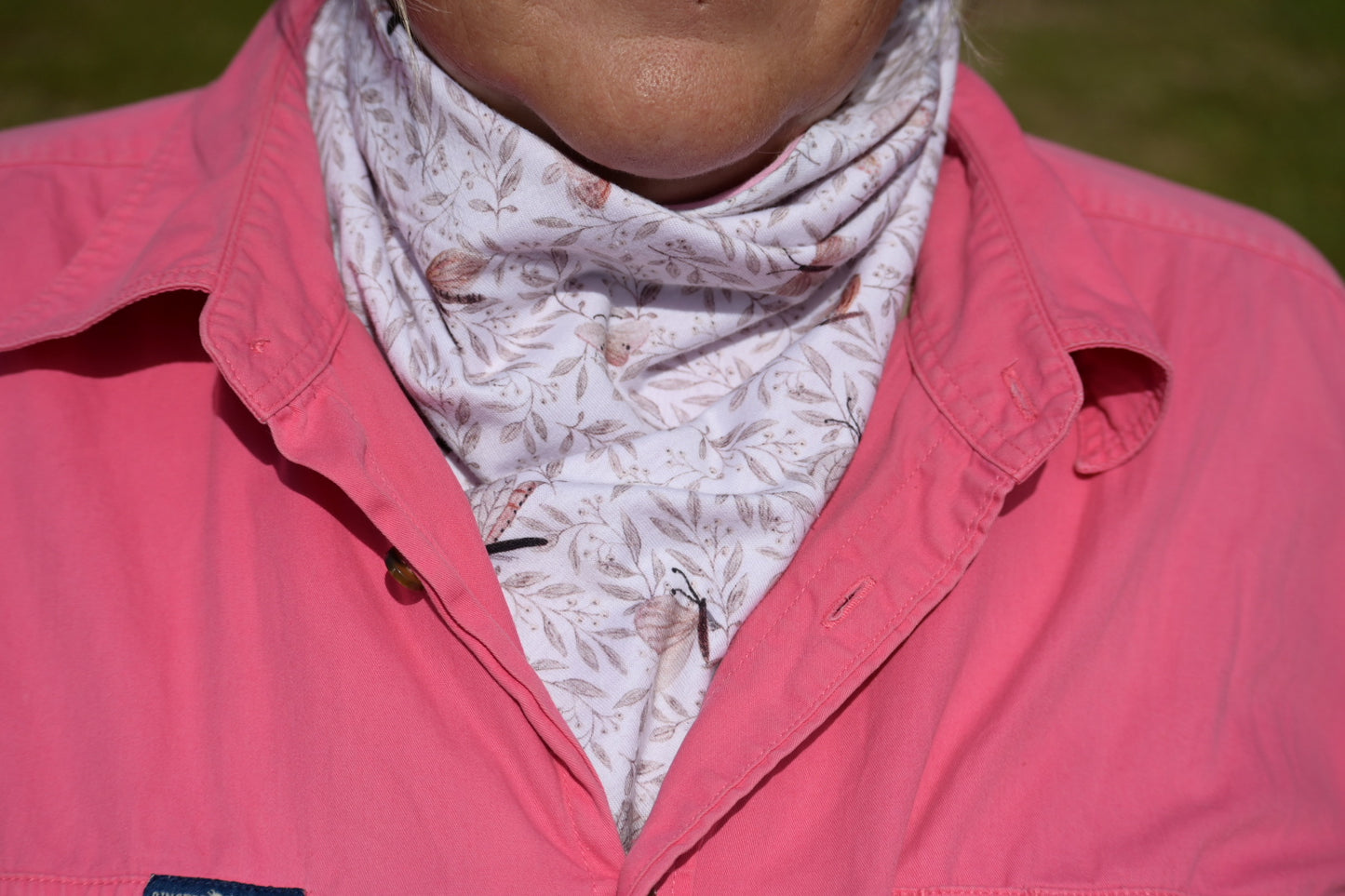 The Clara Neck Scarf - Double Sided with Button loop