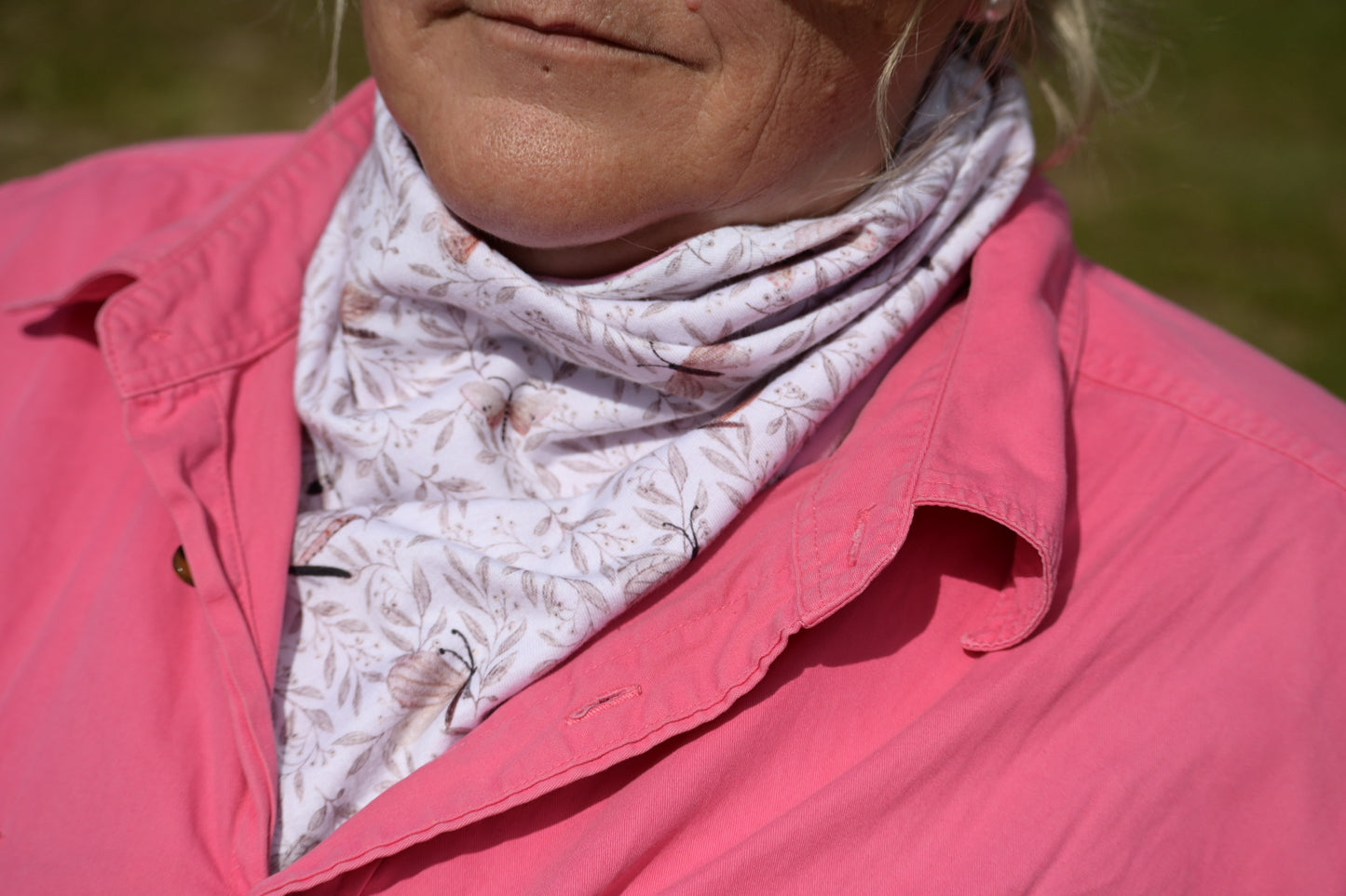 The Clara Neck Scarf - Double Sided with Button loop