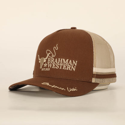 The Braford Trucker Hat - Brown/Cream