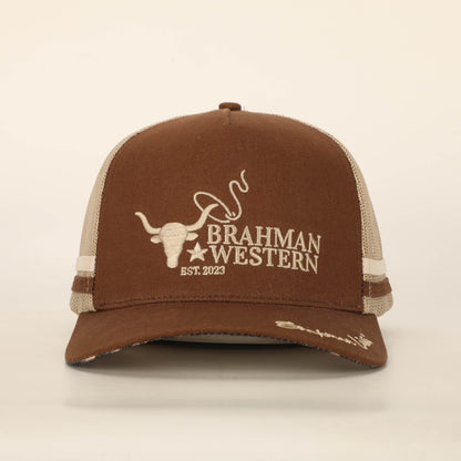 The Braford Trucker Hat - Brown/Cream