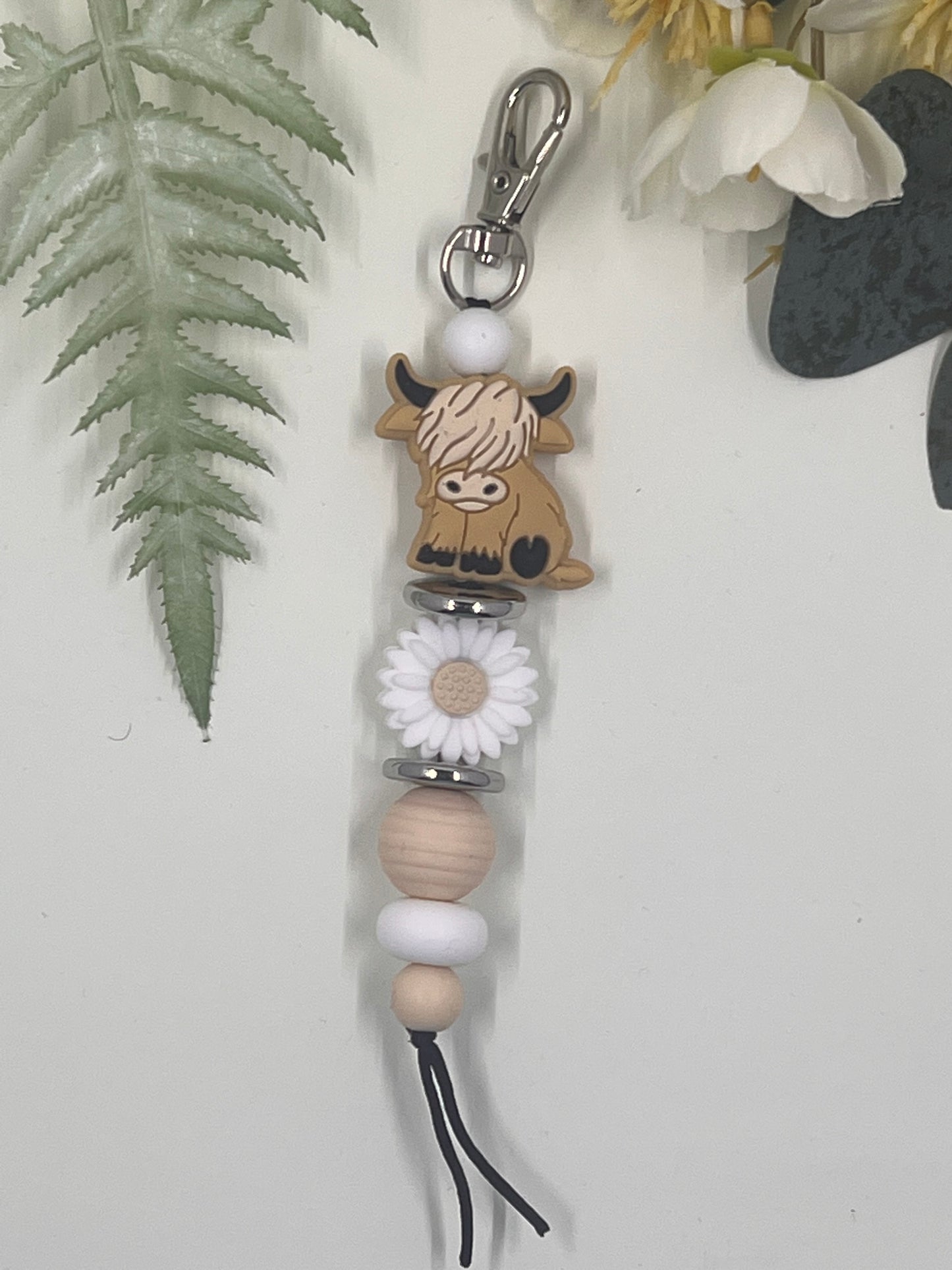 Highland Cow Keychain,Wooden Keychain Accessories - Amarley Jewelry