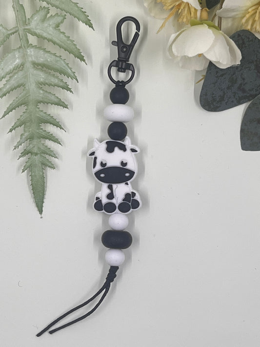 Cute Cow Keyrings # 6 Black and White