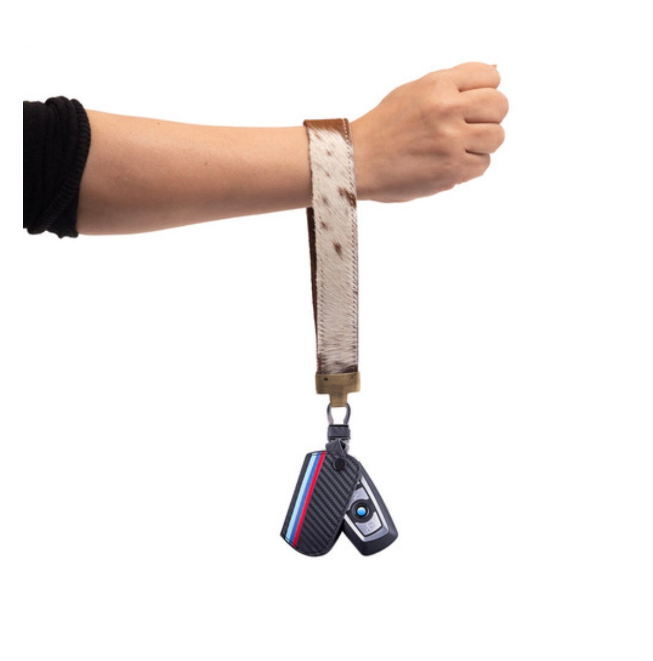 Cowhide Wristlet Oversized Keyring - # 4