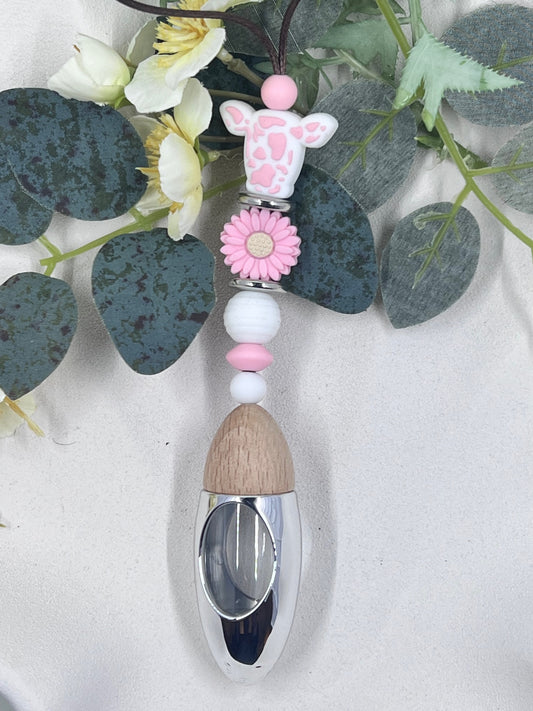 Car Diffusers - Cow Head & Flower - Pink & White