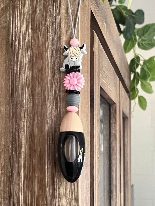 Car Diffusers - Highland Cow  # 4 - Grey & Pink