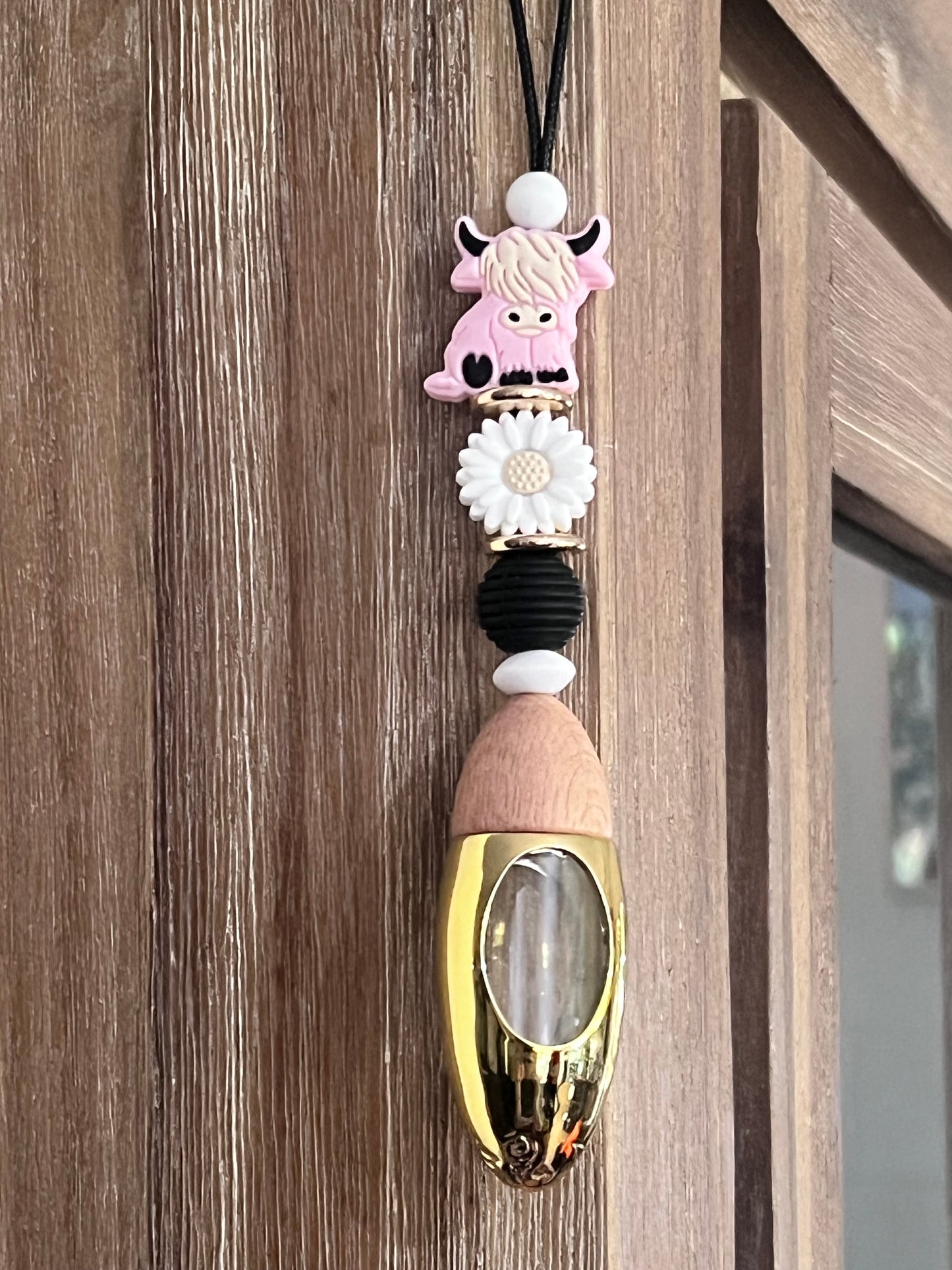 Car Diffusers - Highland Cow  # 6 - Pink, White & Black
