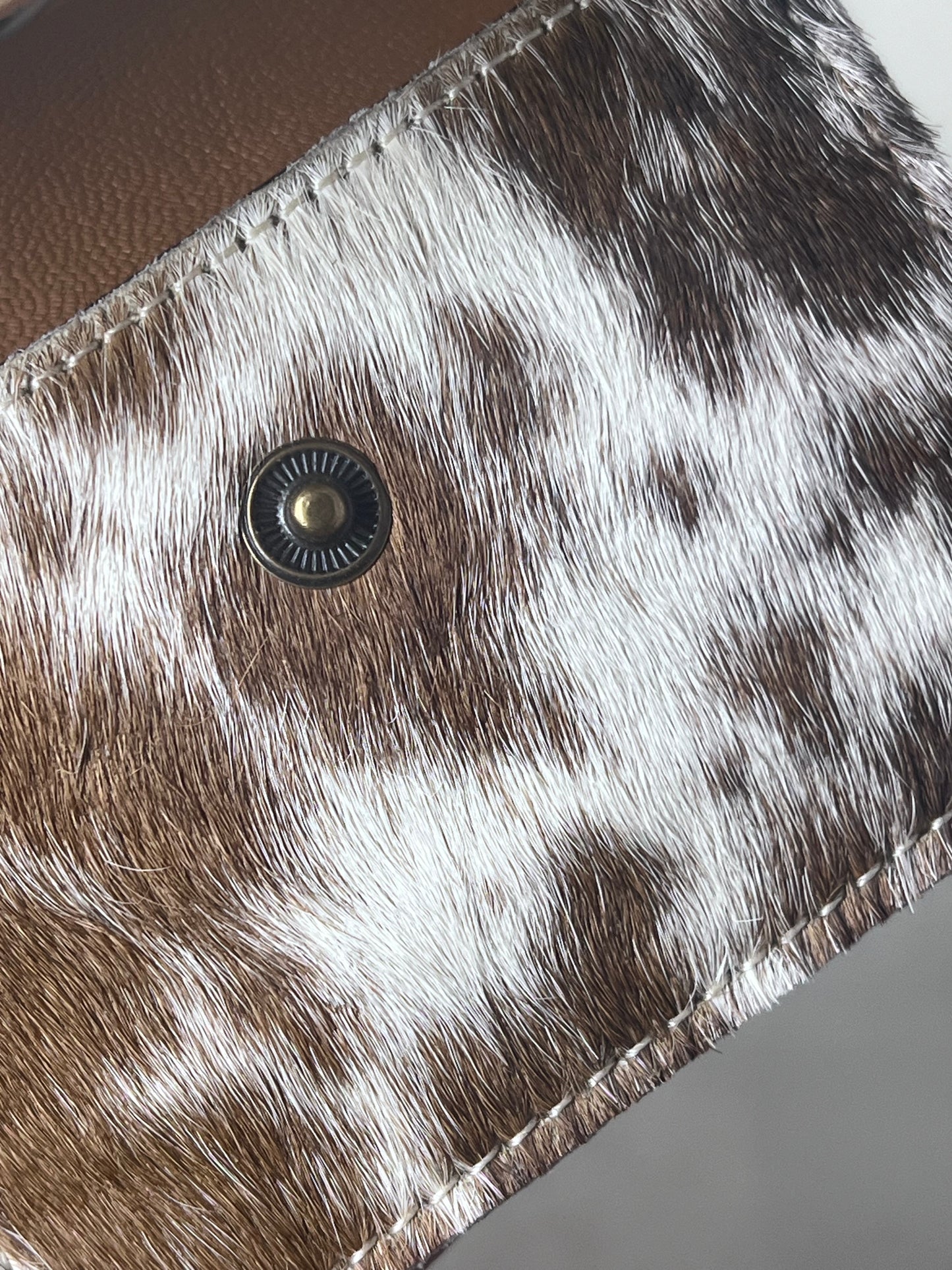 Cowhide Card Purse with Tooling Leather Flap