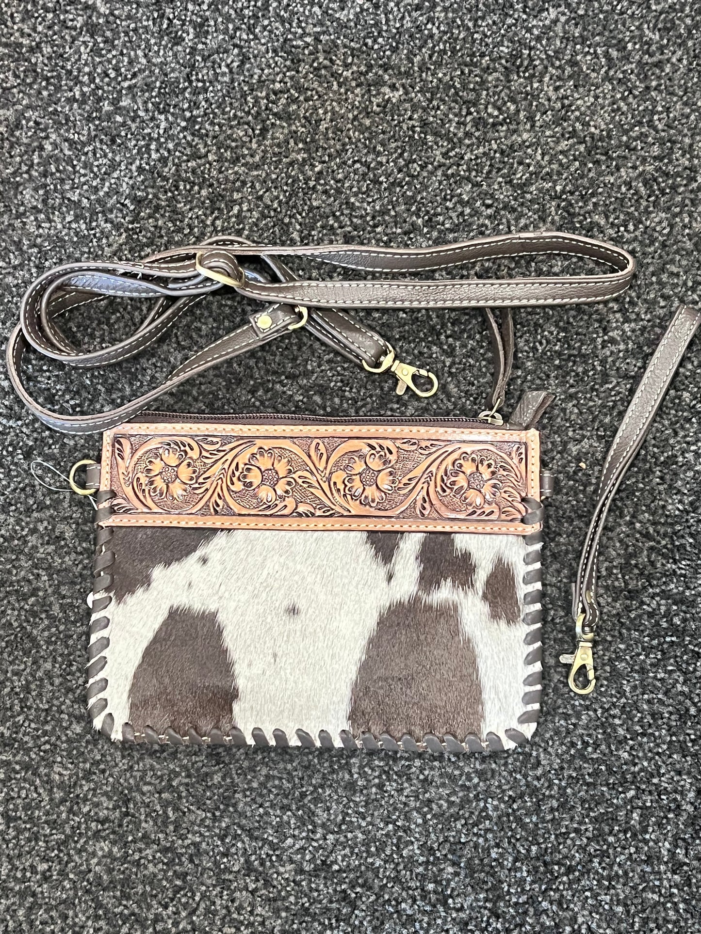 Tooling Leather Cowhide Small Clutch Bag
