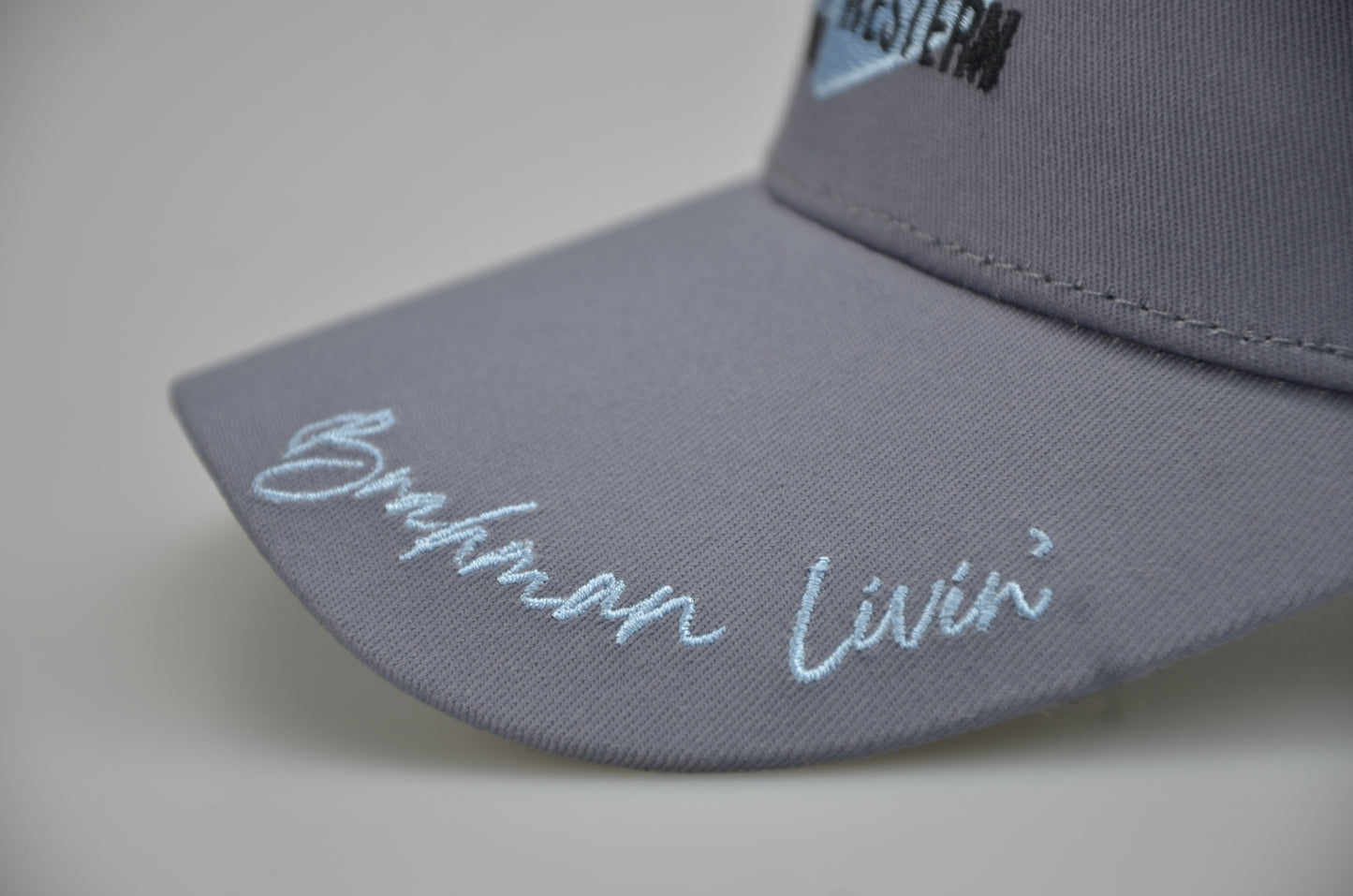 Brahman Western - Steel Blue/Grey with Light Blue White STRIPES-  Trucker Cap