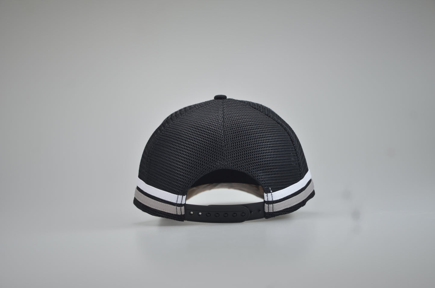 Brahman Western - Black with Grey and White Stripes -  Trucker Cap