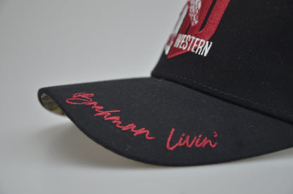 Brahman Western - Black with Red and White STRIPES- Trucker Cap