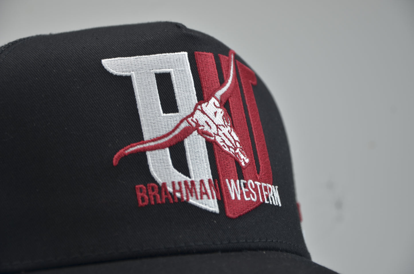 Brahman Western - Black with Red and White STRIPES- Trucker Cap