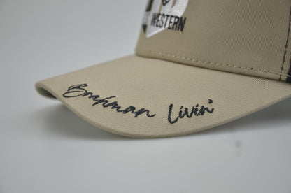 Brahman Western - Tan with Tan and White STRIPES- Trucker Cap