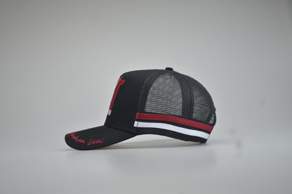 Brahman Western - Black with Red and White STRIPES- Trucker Cap