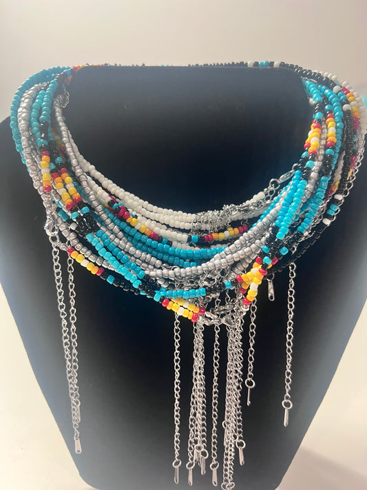 Western Glass Seed Bead Necklace