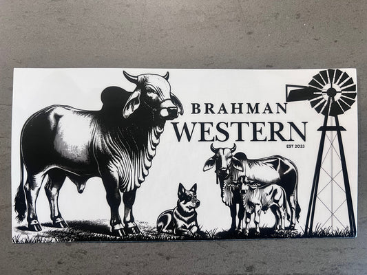 BRAHMAN WESTERN BUMPER STICKER